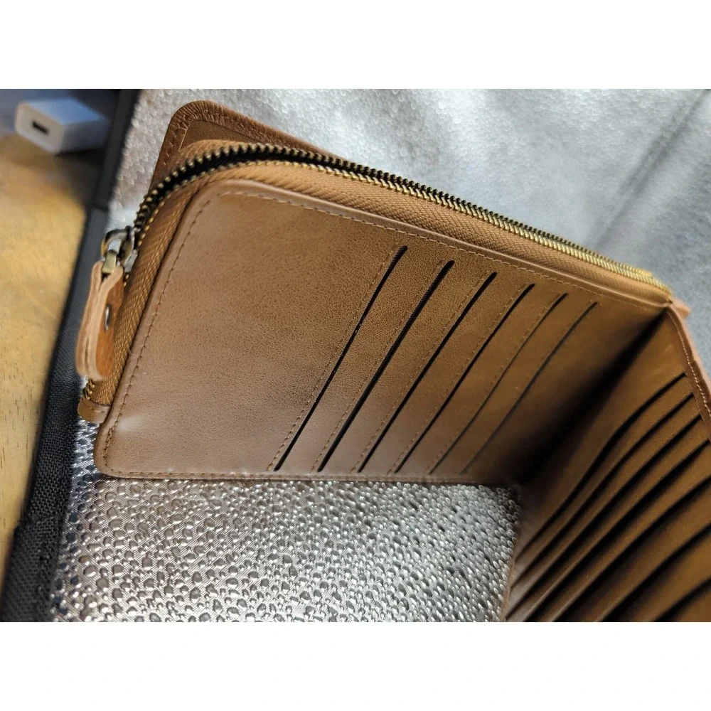 Wallet Women Genuine Leather RFID Blocking Wallets Bifold Credit‎ Card Holder